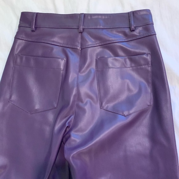dark purple ZARA faux leather pants - Picture 5 of 5